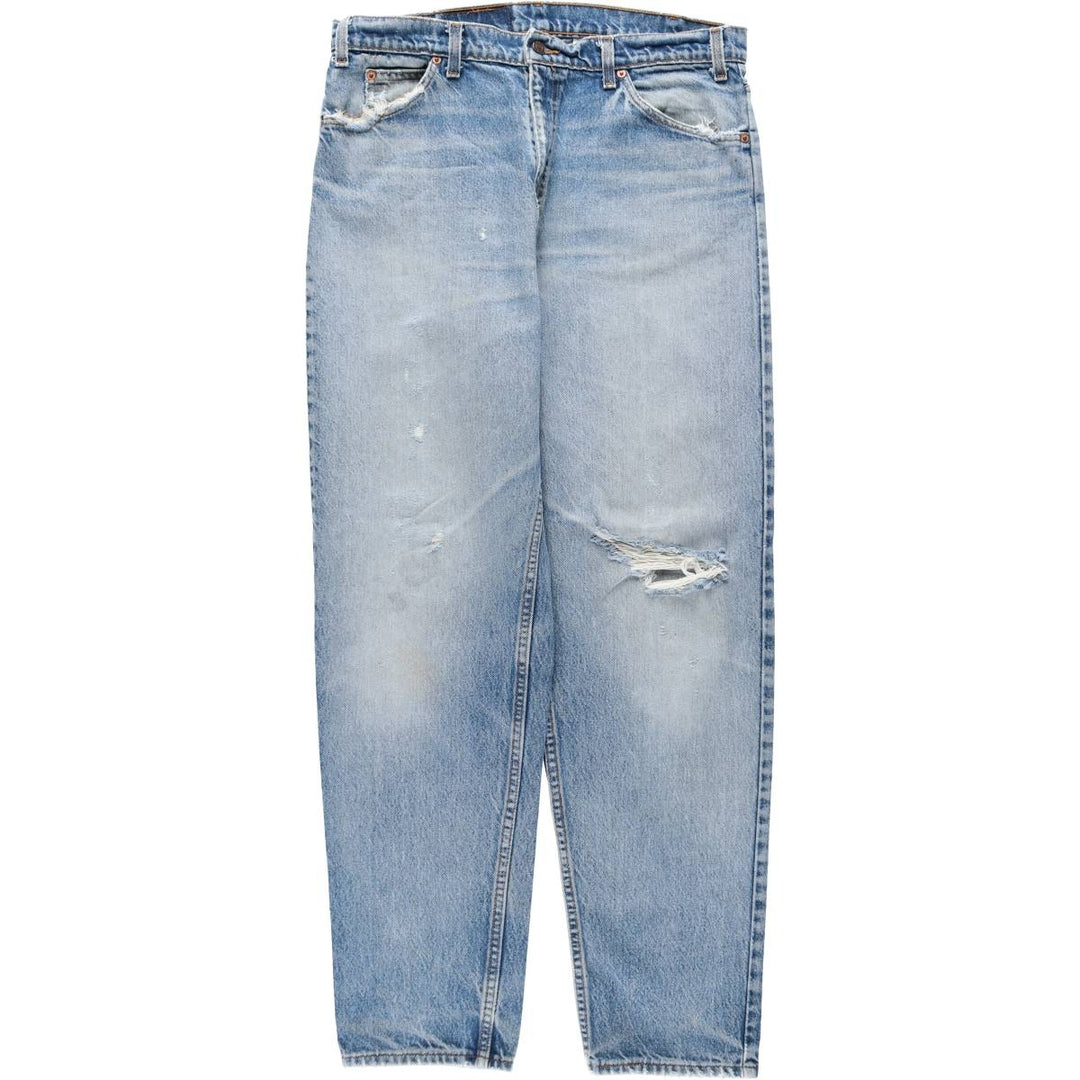 1990'S Levi's 550 Relaxed Fit Tapered Leg Orange Tab Tapered Denim Pants, Made in USA, Men's W36 (approx.) cotton blue type Vintage Second Hand