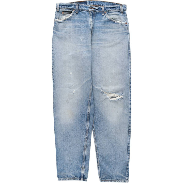 1990'S Levi's 550 Relaxed Fit Tapered Leg Orange Tab Tapered Denim Pants, Made in USA, Men's W36 (approx.) cotton blue type Vintage Second Hand