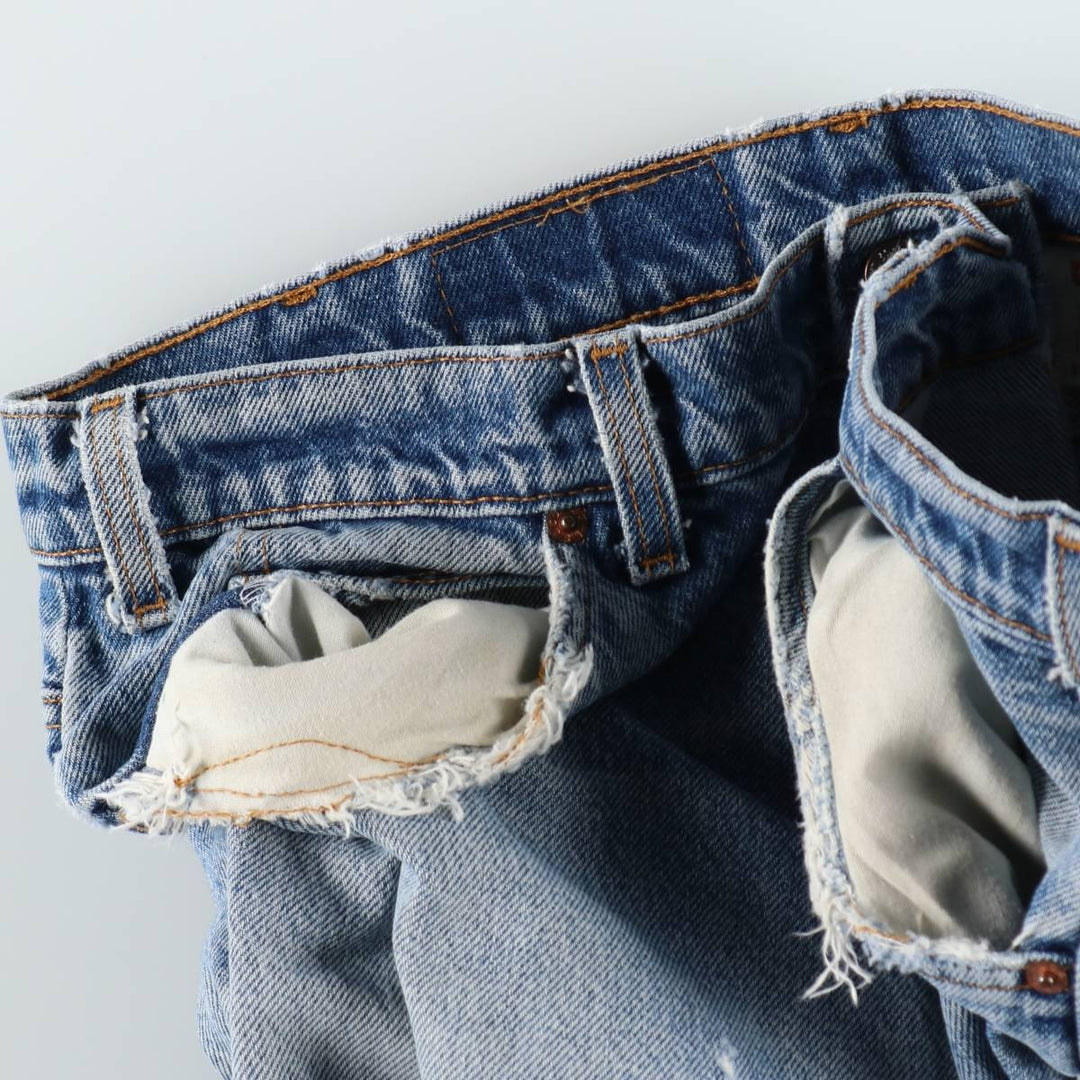 1990'S Levi's 550 Relaxed Fit Tapered Leg Orange Tab Tapered Denim Pants, Made in USA, Men's W36 (approx.) cotton blue type Vintage Second Hand