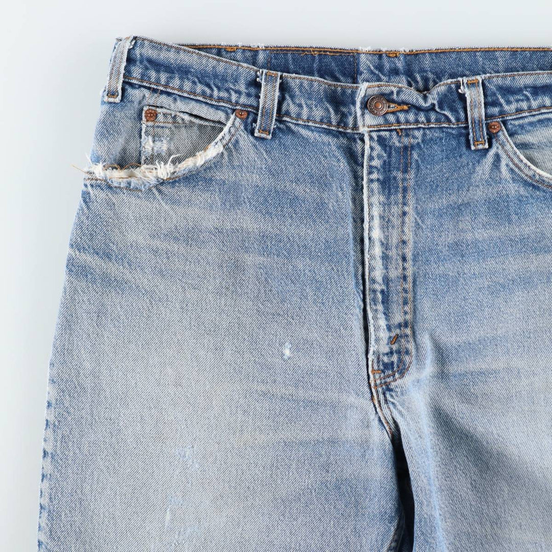 1990'S Levi's 550 Relaxed Fit Tapered Leg Orange Tab Tapered Denim Pants, Made in USA, Men's W36 (approx.) cotton blue type Vintage Second Hand