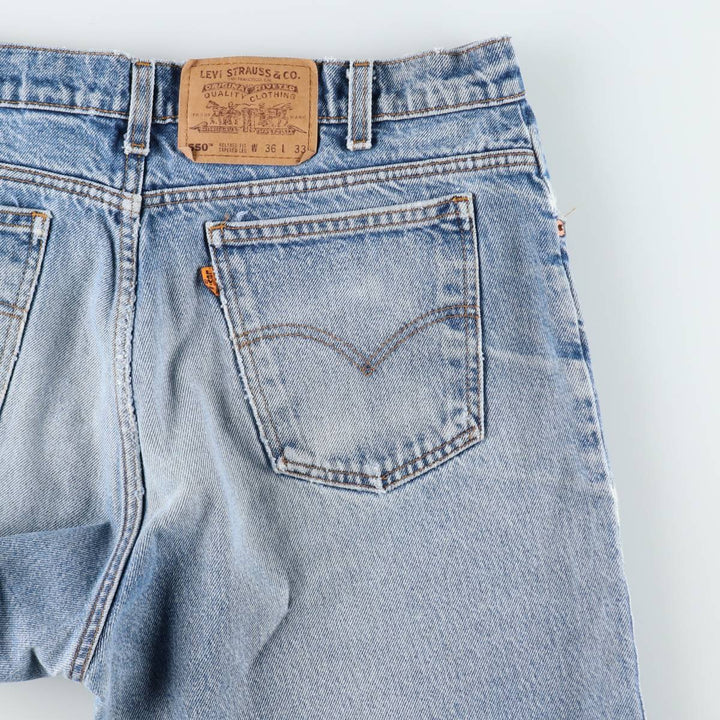 1990'S Levi's 550 Relaxed Fit Tapered Leg Orange Tab Tapered Denim Pants, Made in USA, Men's W36 (approx.) cotton blue type Vintage Second Hand