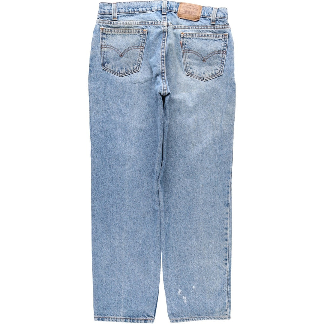 90'S Levi's Relaxed Fit Husky 40950-0214 Orange Tab Tapered Denim Pants, Made in USA, Men's W32, Vintage cotton blue type Vintage Second Hand