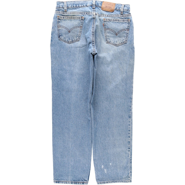 90'S Levi's Relaxed Fit Husky 40950-0214 Orange Tab Tapered Denim Pants, Made in USA, Men's W32, Vintage cotton blue type Vintage Second Hand