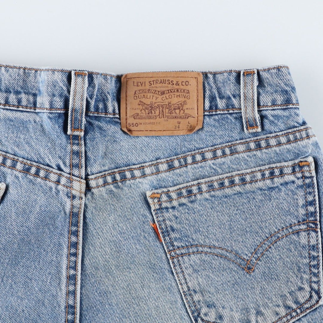 90'S Levi's Relaxed Fit Husky 40950-0214 Orange Tab Tapered Denim Pants, Made in USA, Men's W32, Vintage cotton blue type Vintage Second Hand