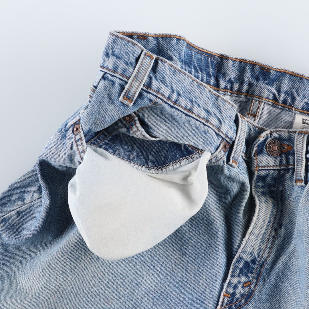 90'S Levi's Relaxed Fit Husky 40950-0214 Orange Tab Tapered Denim Pants, Made in USA, Men's W32, Vintage cotton blue type Vintage Second Hand