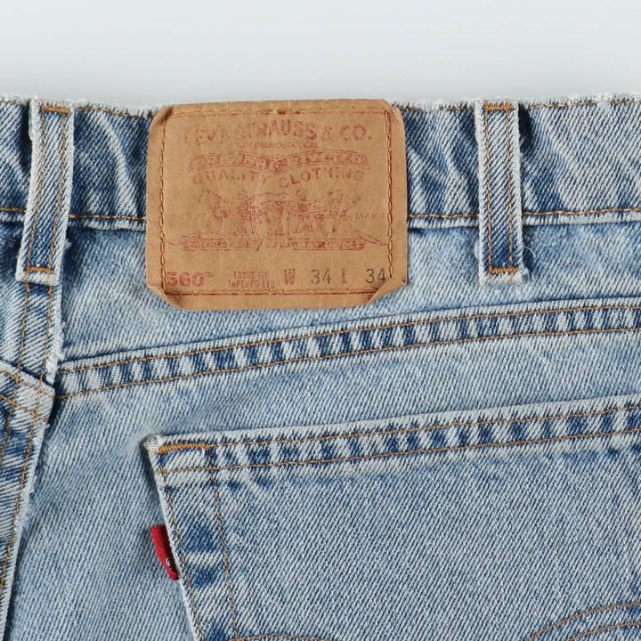 90'S Levi's 560 LOOSE FIT TAPERED LEG Tapered Denim Pants Made in USA Men's W33 Vintage cotton blue type Vintage Second Hand