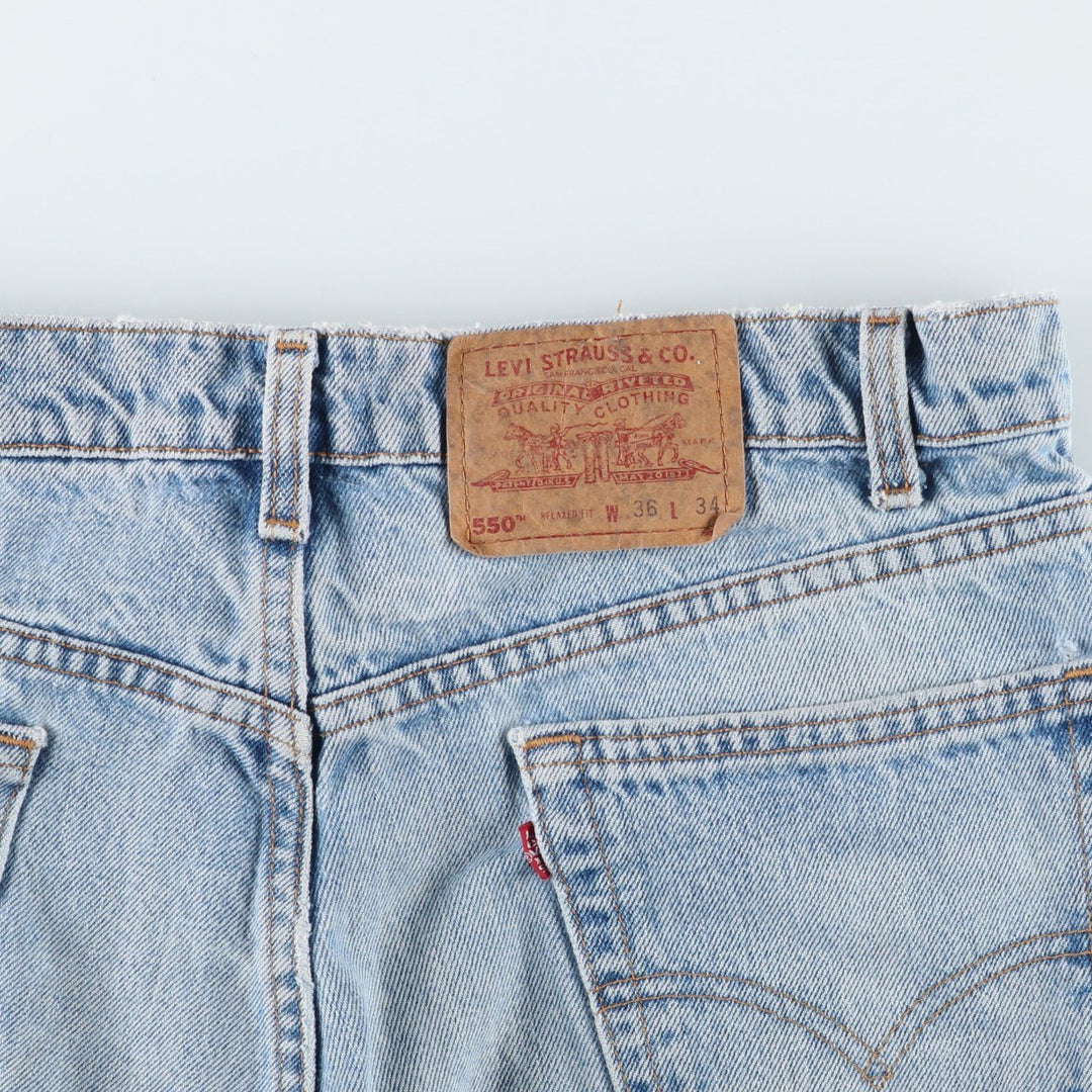 1990'S Levi's 550-4891 Relaxed Fit Tapered Denim Pants, Made in USA, Men's W35 (approx.), Vintage cotton blue type Vintage Second Hand