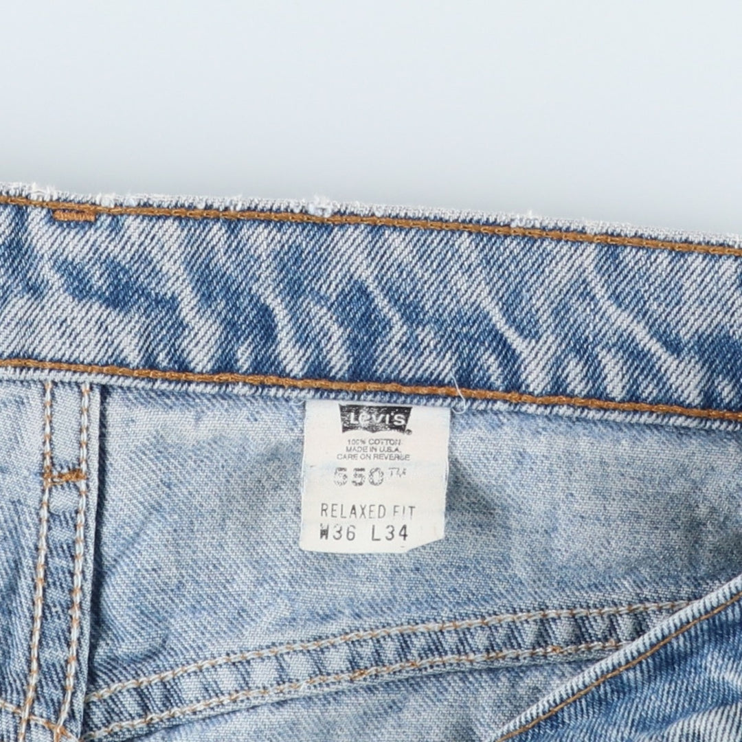 1990'S Levi's 550-4891 Relaxed Fit Tapered Denim Pants, Made in USA, Men's W35 (approx.), Vintage cotton blue type Vintage Second Hand