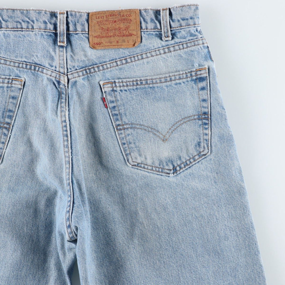 1990'S Levi's 550-4891 Relaxed Fit Tapered Denim Pants, Made in USA, Men's W35 (approx.), Vintage cotton blue type Vintage Second Hand
