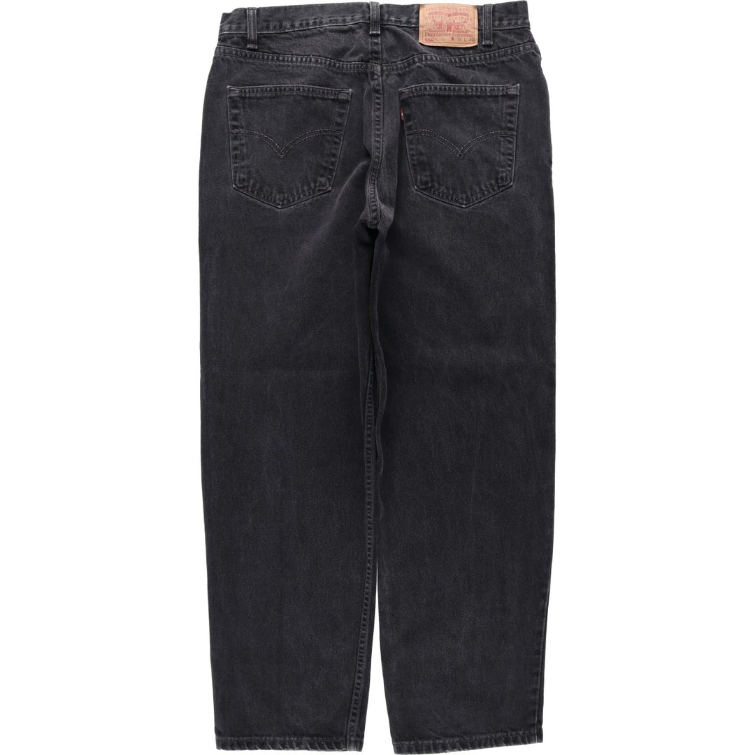 90'S Levi's 550 Relaxed Fit Tapered Black Denim Pants, Made in Canada, Men's Size 34, Vintage cotton black type Vintage Second Hand