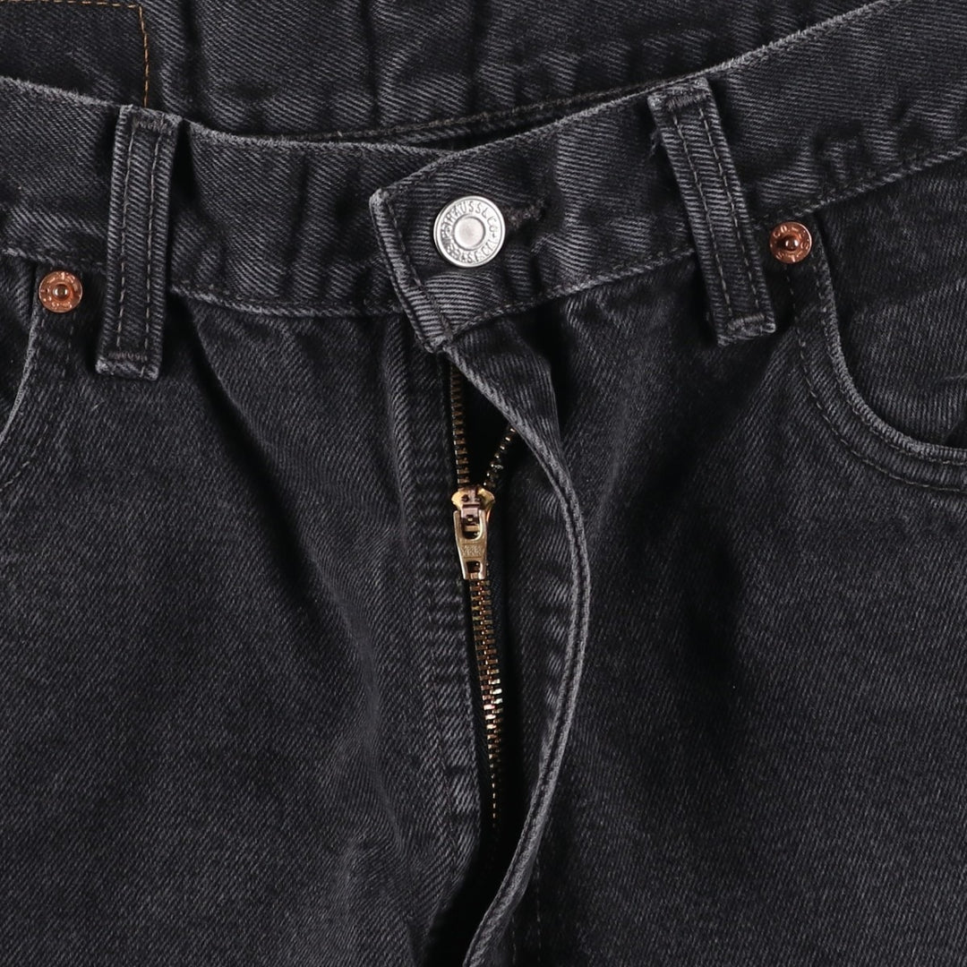 90'S Levi's 550 Relaxed Fit Tapered Black Denim Pants, Made in Canada, Men's Size 34, Vintage cotton black type Vintage Second Hand