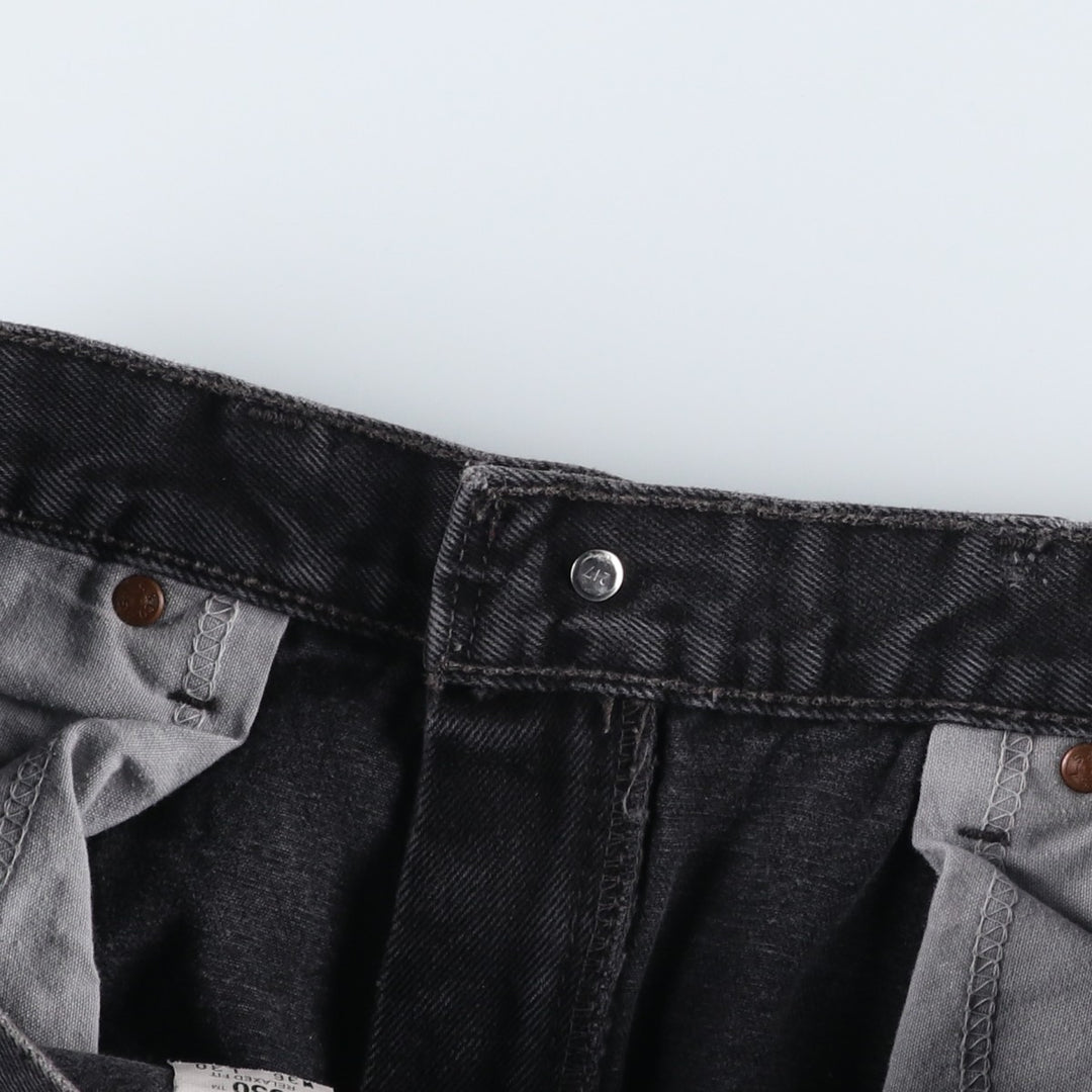 90'S Levi's 550 Relaxed Fit Tapered Black Denim Pants, Made in Canada, Men's Size 34, Vintage cotton black type Vintage Second Hand