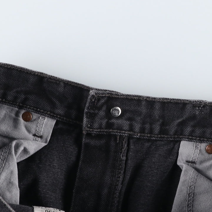90'S Levi's 550 Relaxed Fit Tapered Black Denim Pants, Made in Canada, Men's Size 34, Vintage cotton black type Vintage Second Hand