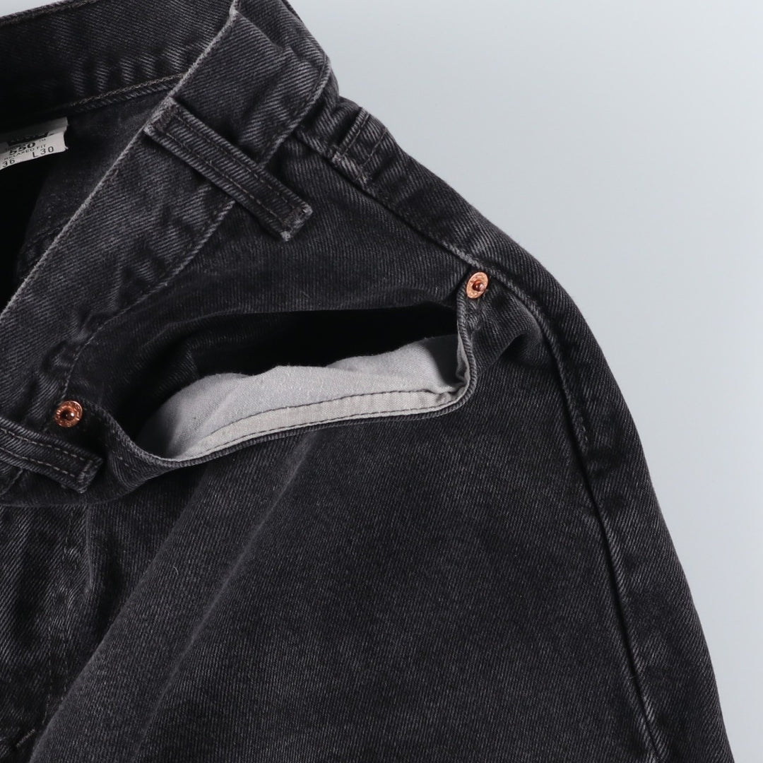90'S Levi's 550 Relaxed Fit Tapered Black Denim Pants, Made in Canada, Men's Size 34, Vintage cotton black type Vintage Second Hand