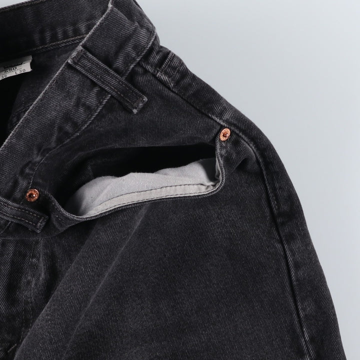 90'S Levi's 550 Relaxed Fit Tapered Black Denim Pants, Made in Canada, Men's Size 34, Vintage cotton black type Vintage Second Hand