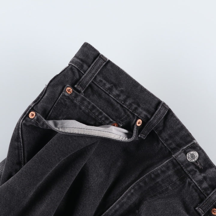 90'S Levi's 550 Relaxed Fit Tapered Black Denim Pants, Made in Canada, Men's Size 34, Vintage cotton black type Vintage Second Hand