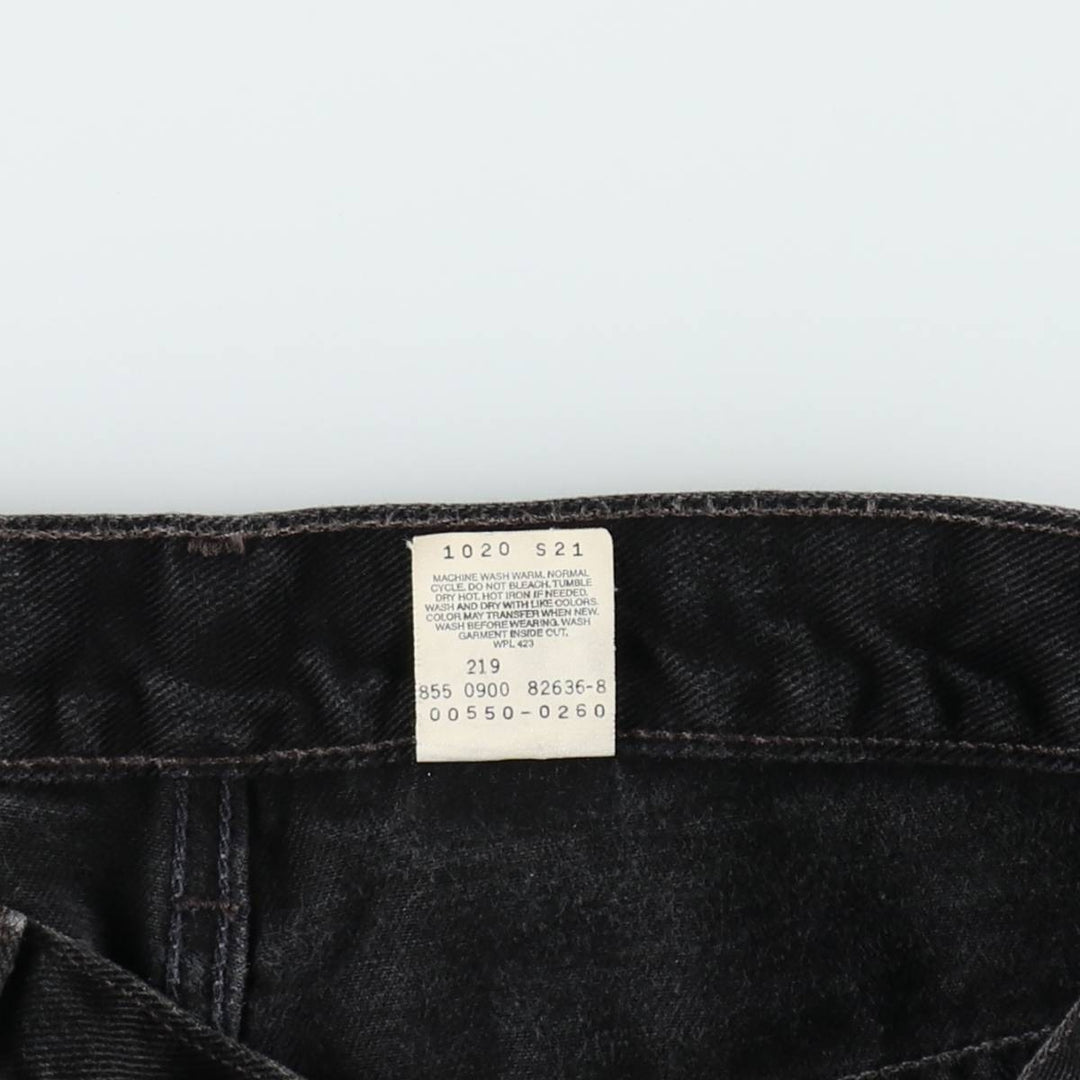 00'S Levi's 550 Relaxed Fit Black Denim Tapered Denim Pants Men's W33 cotton black type Vintage Second Hand