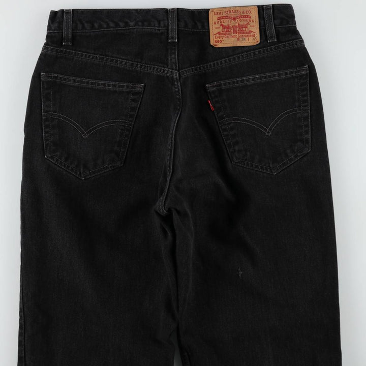 00'S Levi's 550 Relaxed Fit Black Denim Tapered Denim Pants Men's W33 cotton black type Vintage Second Hand