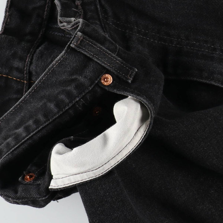 00'S Levi's 550 Relaxed Fit Black Denim Tapered Denim Pants Men's W33 cotton black type Vintage Second Hand