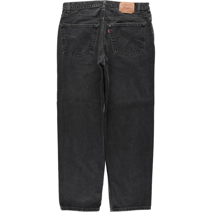 Levi's 550 Black Denim Tapered Jeans, Men's Size W37 (approx.), Vintage unclear black type Vintage Second Hand