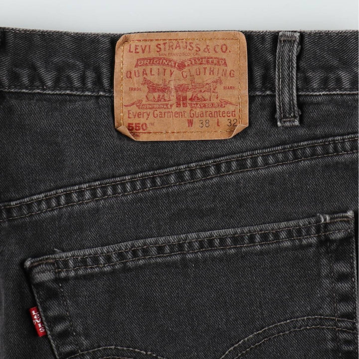 Levi's 550 Black Denim Tapered Jeans, Men's Size W37 (approx.), Vintage unclear black type Vintage Second Hand