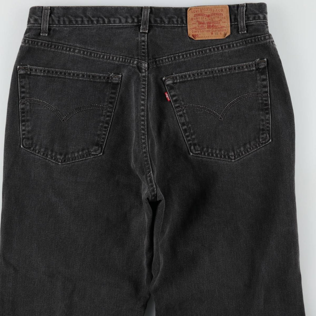 Levi's 550 Black Denim Tapered Jeans, Men's Size W37 (approx.), Vintage unclear black type Vintage Second Hand