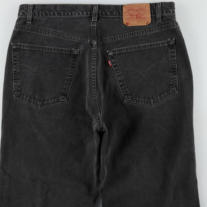 Levi's 550 Black Denim Tapered Jeans, Men's Size W37 (approx.), Vintage unclear black type Vintage Second Hand