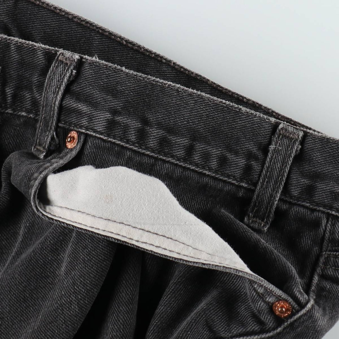 Levi's 550 Black Denim Tapered Jeans, Men's Size W37 (approx.), Vintage unclear black type Vintage Second Hand