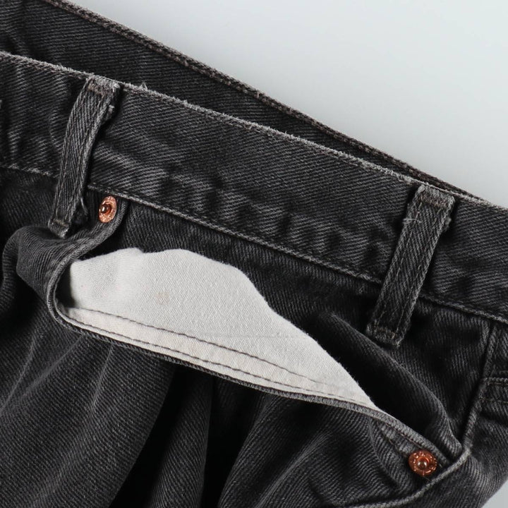 Levi's 550 Black Denim Tapered Jeans, Men's Size W37 (approx.), Vintage unclear black type Vintage Second Hand