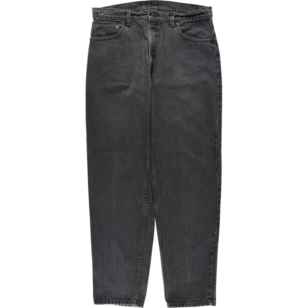 90'S Levi's 550-0260 Black Denim Tapered Denim Pants, Made in USA, Men's, Size W35, Vintage cotton black type Vintage Second Hand