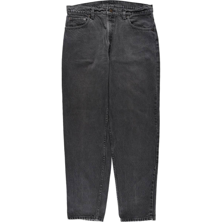 90'S Levi's 550-0260 Black Denim Tapered Denim Pants, Made in USA, Men's, Size W35, Vintage cotton black type Vintage Second Hand