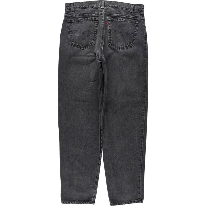 90'S Levi's 550-0260 Black Denim Tapered Denim Pants, Made in USA, Men's, Size W35, Vintage cotton black type Vintage Second Hand