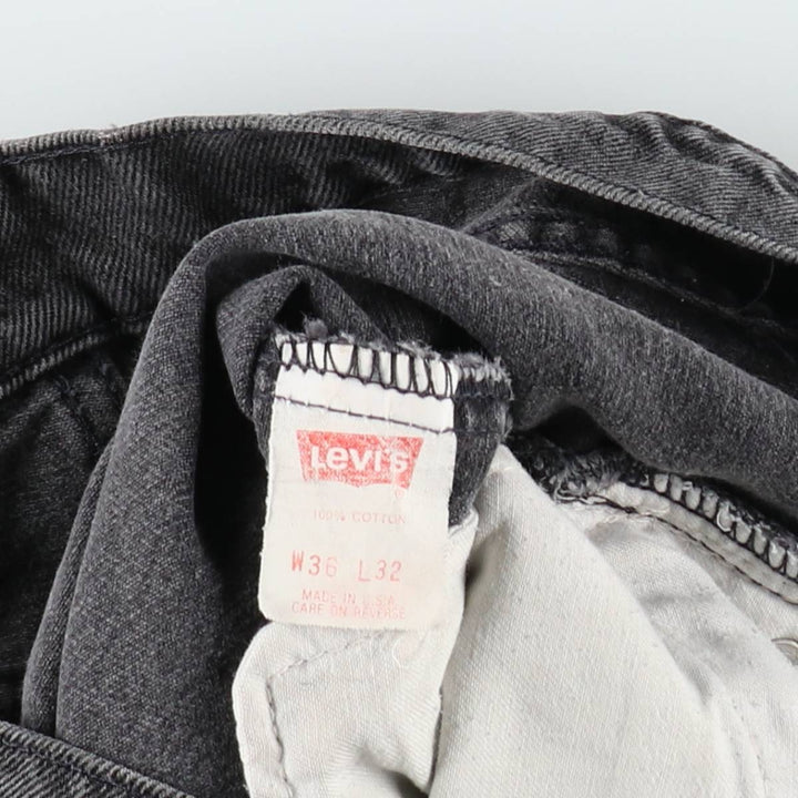 90'S Levi's 550-0260 Black Denim Tapered Denim Pants, Made in USA, Men's, Size W35, Vintage cotton black type Vintage Second Hand