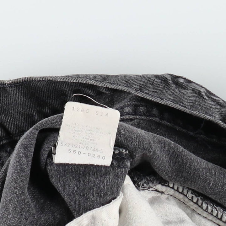 90'S Levi's 550-0260 Black Denim Tapered Denim Pants, Made in USA, Men's, Size W35, Vintage cotton black type Vintage Second Hand