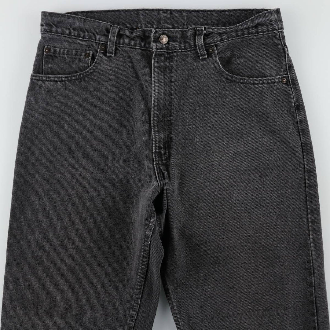 90'S Levi's 550-0260 Black Denim Tapered Denim Pants, Made in USA, Men's, Size W35, Vintage cotton black type Vintage Second Hand