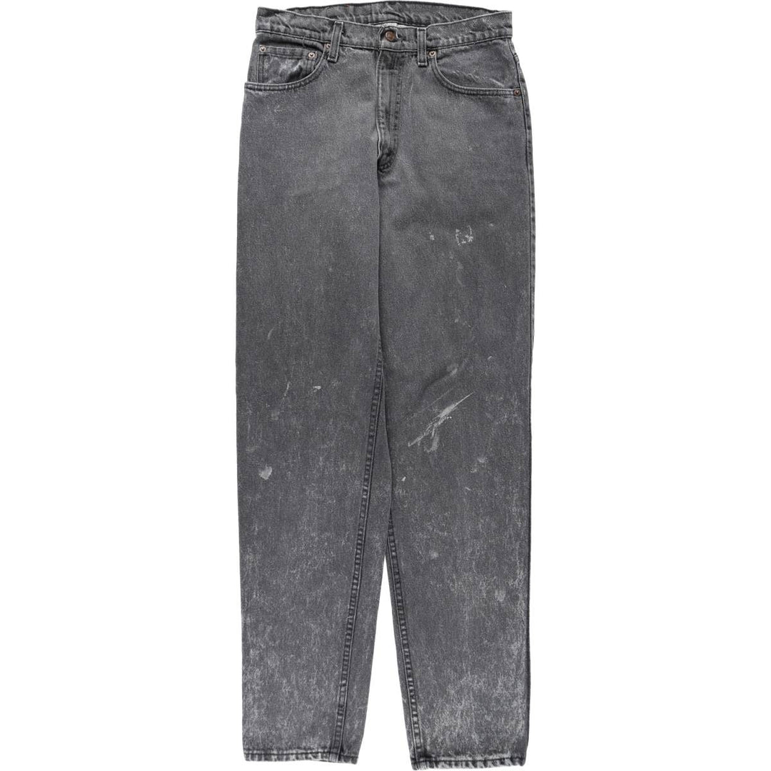 1990'S Levi's 550-0253 Black Denim Tapered Jeans, Made in USA, Men's Size W31 (approx.), Vintage cotton black type Vintage Second Hand