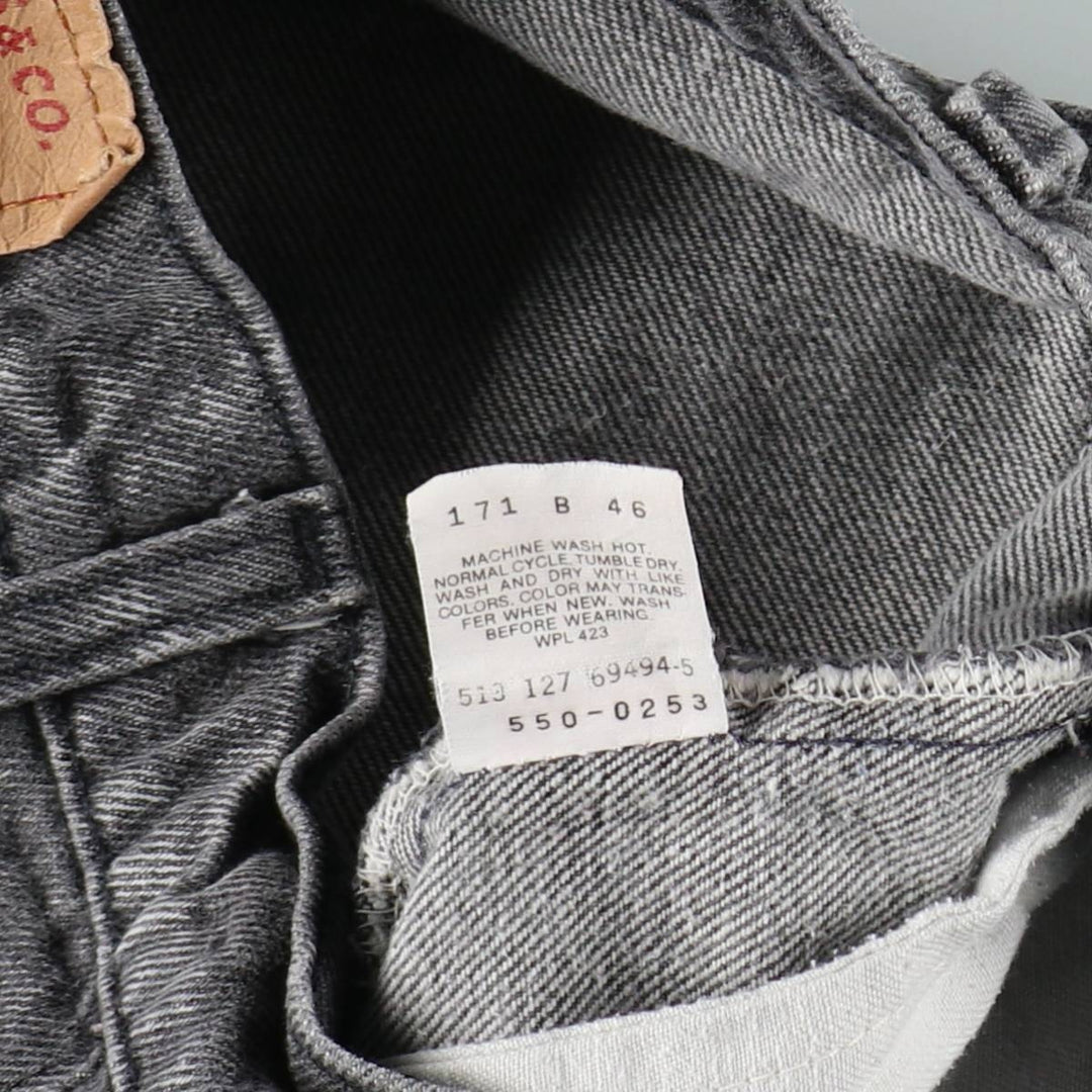 1990'S Levi's 550-0253 Black Denim Tapered Jeans, Made in USA, Men's Size W31 (approx.), Vintage cotton black type Vintage Second Hand