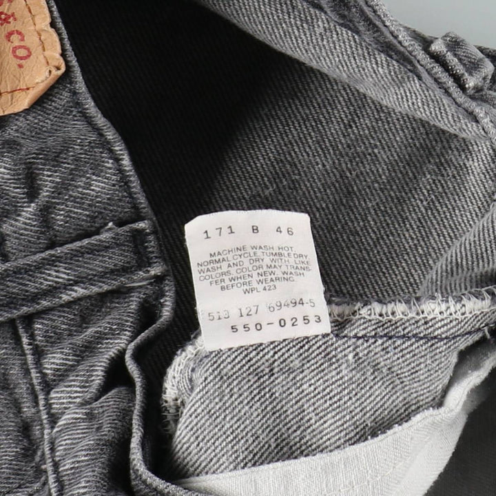 1990'S Levi's 550-0253 Black Denim Tapered Jeans, Made in USA, Men's Size W31 (approx.), Vintage cotton black type Vintage Second Hand