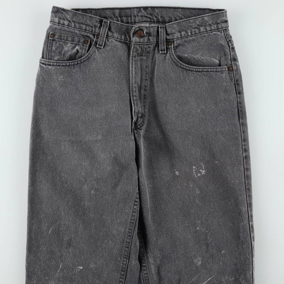 1990'S Levi's 550-0253 Black Denim Tapered Jeans, Made in USA, Men's Size W31 (approx.), Vintage cotton black type Vintage Second Hand