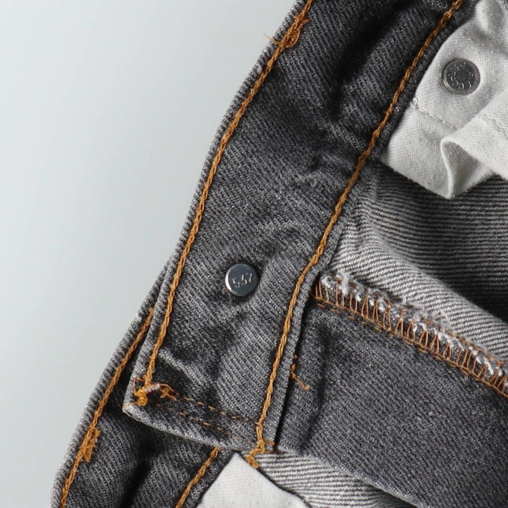 1990'S Levi's 550-0253 Black Denim Tapered Jeans, Made in USA, Men's Size W29 (approx.), Vintage cotton black type Vintage Second Hand