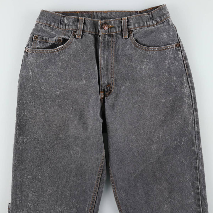 1990'S Levi's 550-0253 Black Denim Tapered Jeans, Made in USA, Men's Size W29 (approx.), Vintage cotton black type Vintage Second Hand