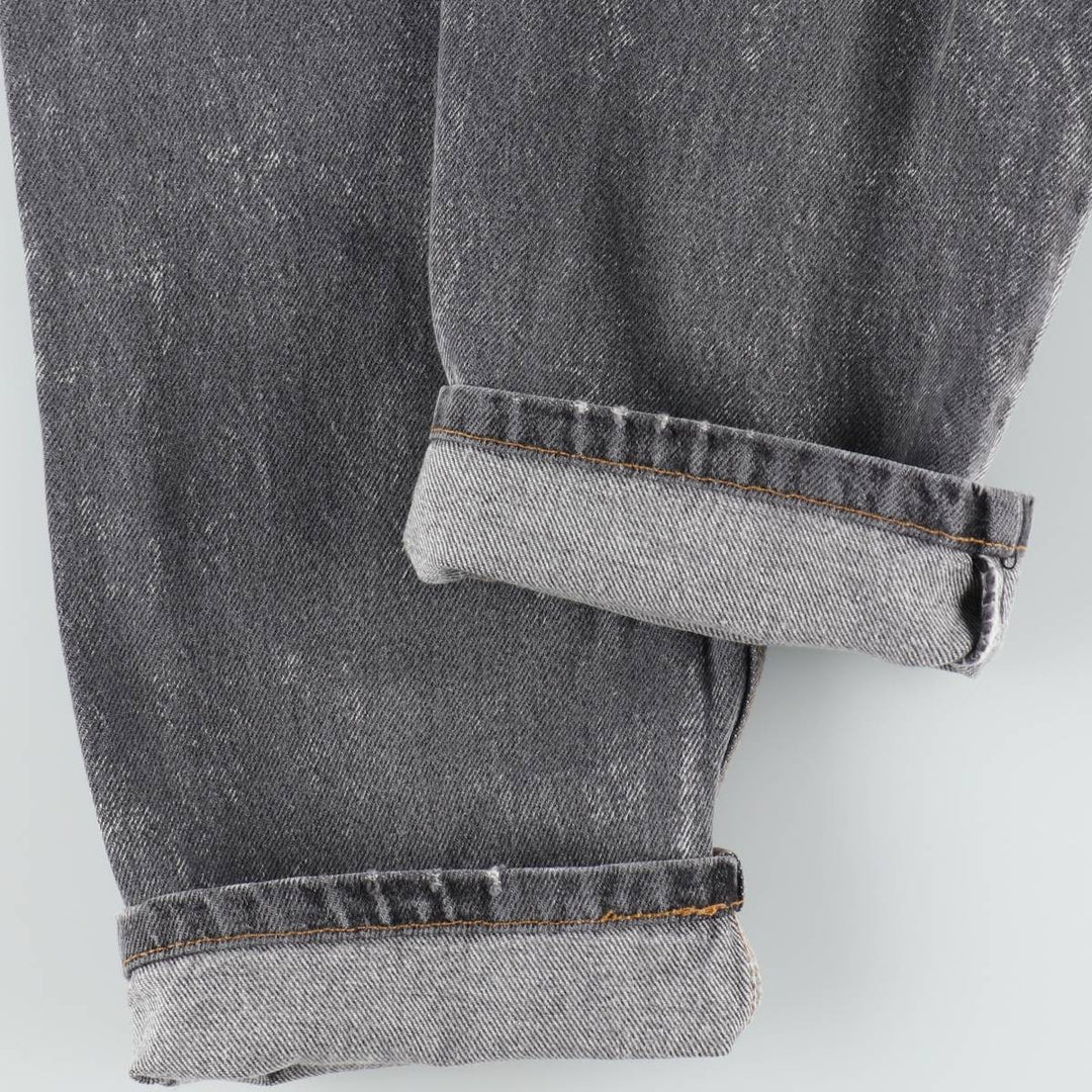 1990'S Levi's 550-0253 Black Denim Tapered Jeans, Made in USA, Men's Size W29 (approx.), Vintage cotton black type Vintage Second Hand