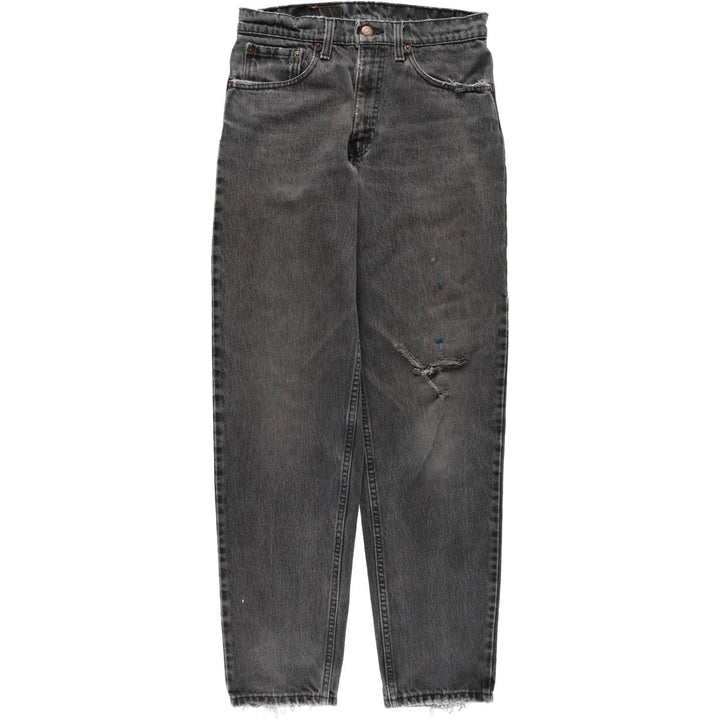 1990'S Levi's 550 Black Denim Tapered Jeans, Made in USA, Men's Size W30 (approx.), Vintage cotton black type Vintage Second Hand