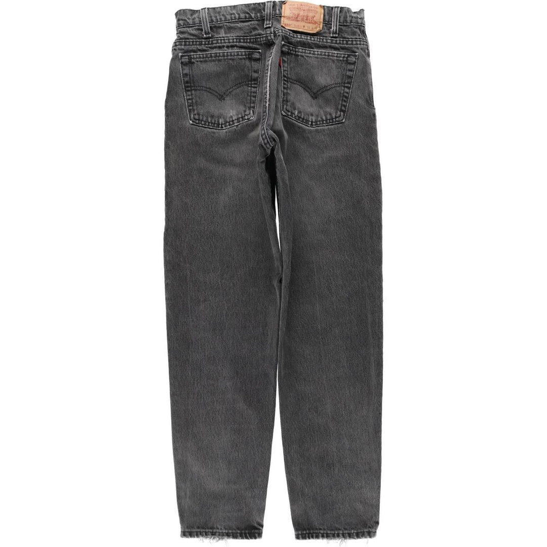 1990'S Levi's 550 Black Denim Tapered Jeans, Made in USA, Men's Size W30 (approx.), Vintage cotton black type Vintage Second Hand