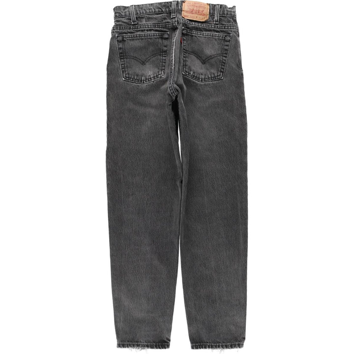 1990'S Levi's 550 Black Denim Tapered Jeans, Made in USA, Men's Size W30 (approx.), Vintage cotton black type Vintage Second Hand