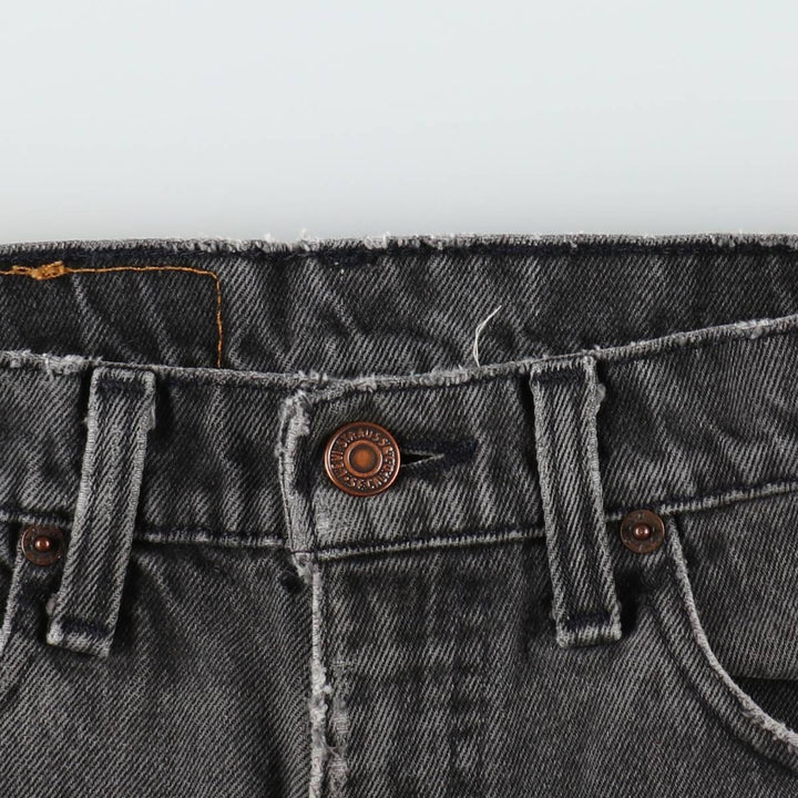 1990'S Levi's 550 Black Denim Tapered Jeans, Made in USA, Men's Size W30 (approx.), Vintage cotton black type Vintage Second Hand