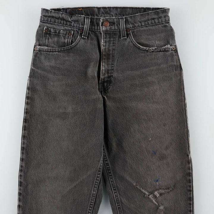 1990'S Levi's 550 Black Denim Tapered Jeans, Made in USA, Men's Size W30 (approx.), Vintage cotton black type Vintage Second Hand