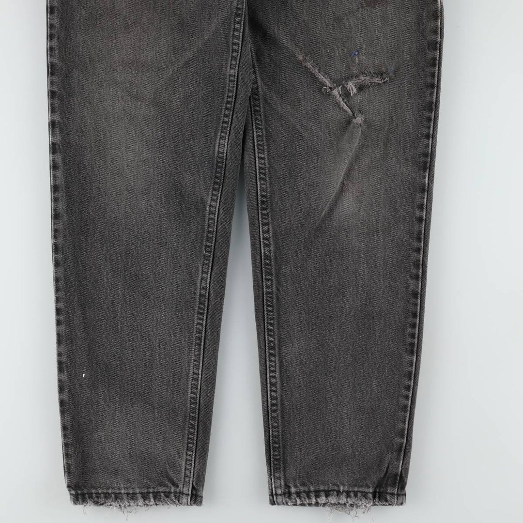 1990'S Levi's 550 Black Denim Tapered Jeans, Made in USA, Men's Size W30 (approx.), Vintage cotton black type Vintage Second Hand