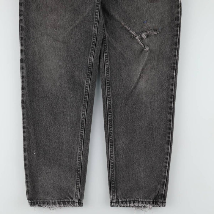 1990'S Levi's 550 Black Denim Tapered Jeans, Made in USA, Men's Size W30 (approx.), Vintage cotton black type Vintage Second Hand