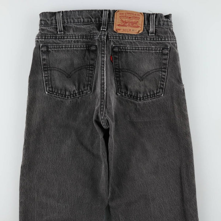 1990'S Levi's 550 Black Denim Tapered Jeans, Made in USA, Men's Size W30 (approx.), Vintage cotton black type Vintage Second Hand